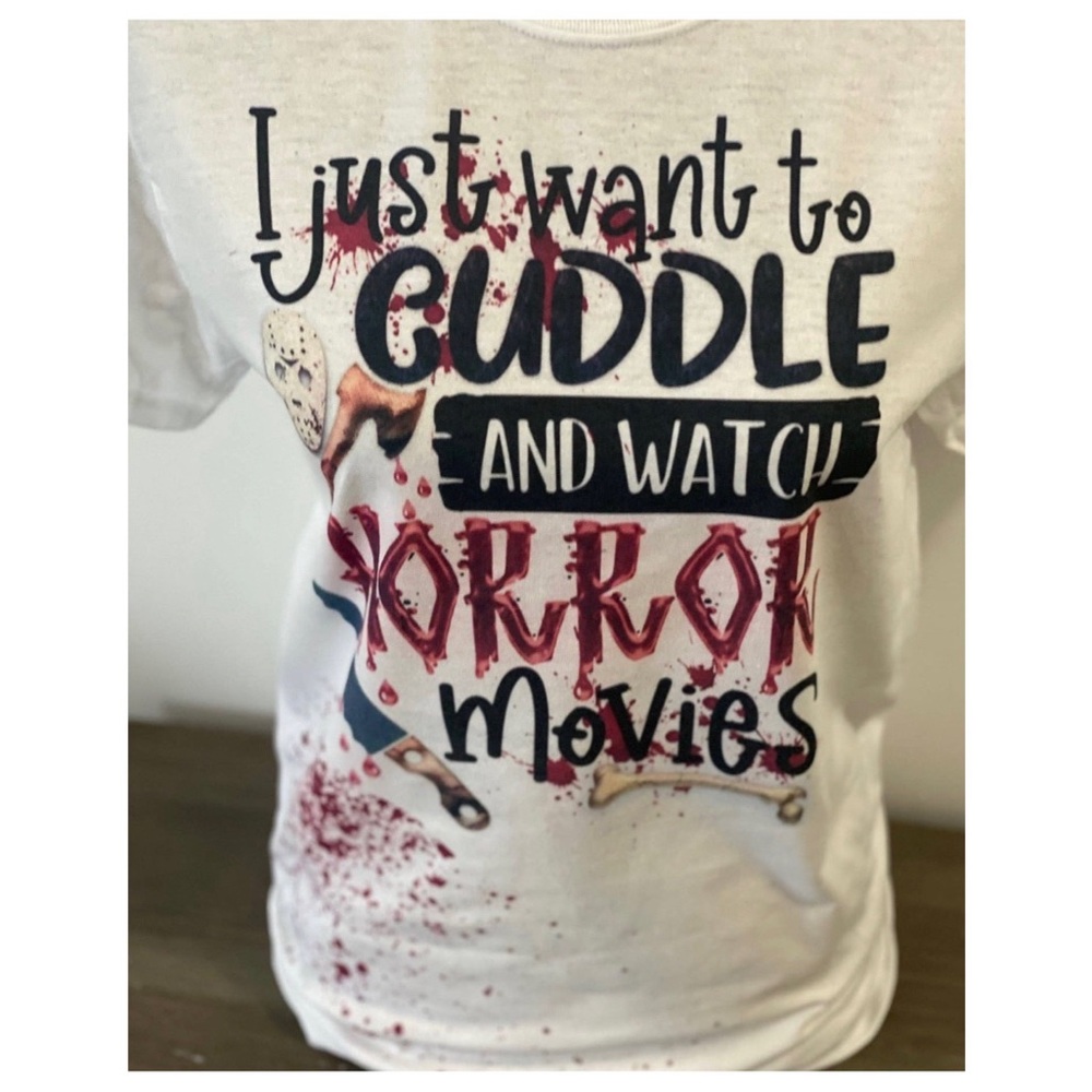 Cuddle and Watch Horror Movies Graphic Tee